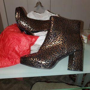 Torrid gold leopard platform booties